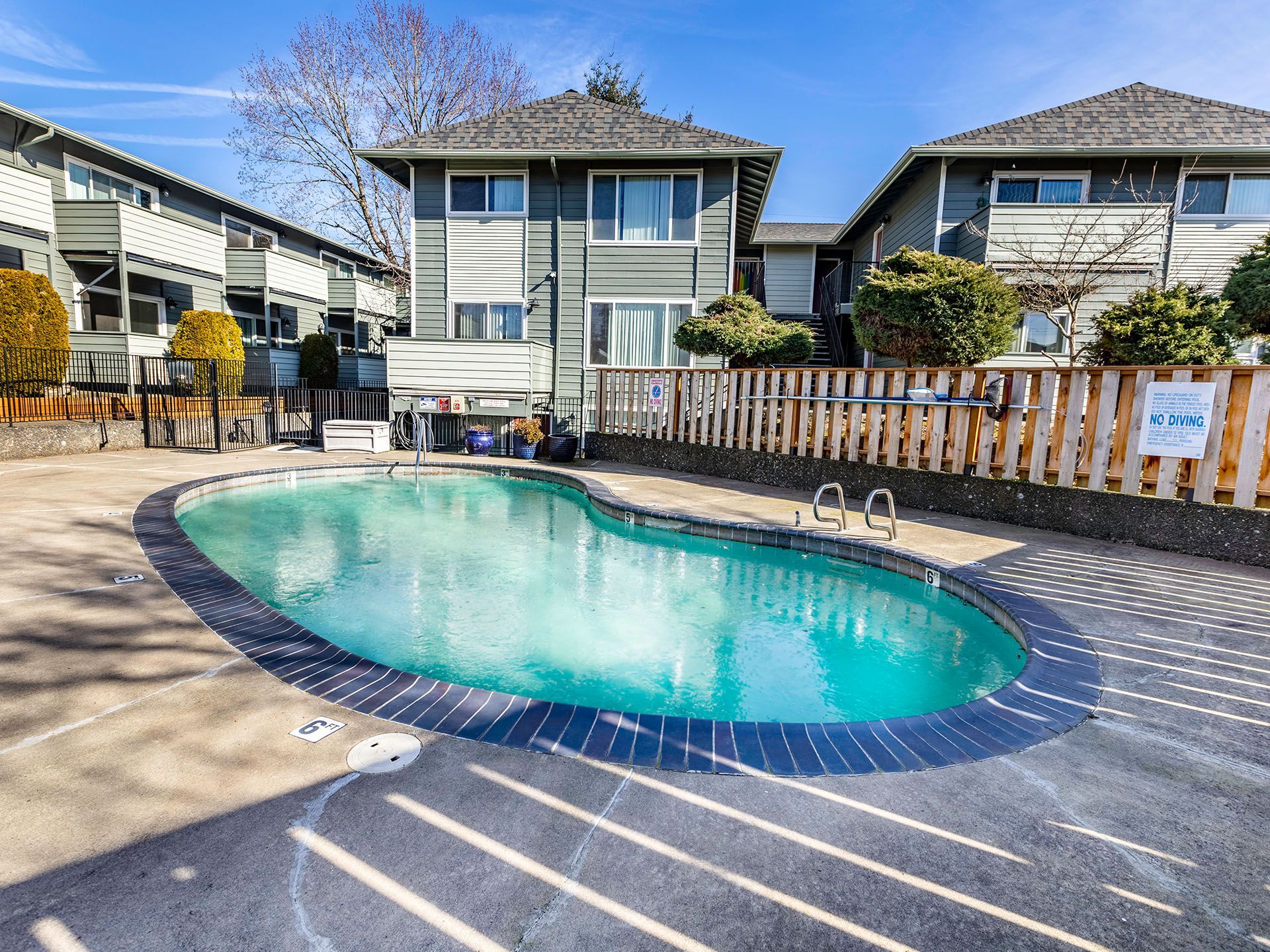 Photo of a bean-shaped community pool