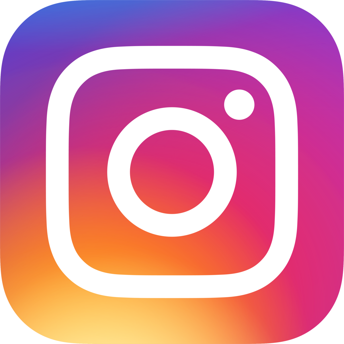 The instagram logo is a square with a camera in the middle.