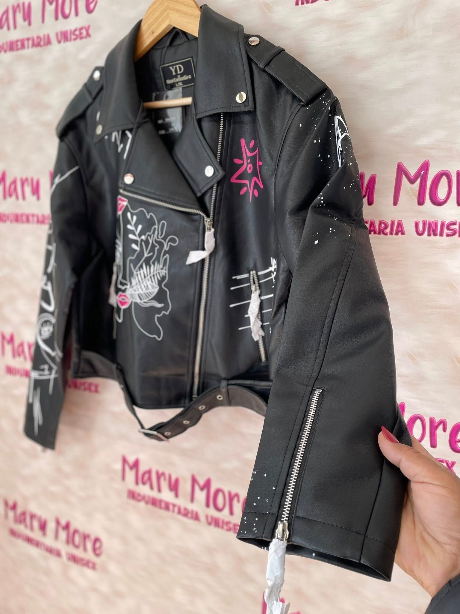 campera eco cuero grafity