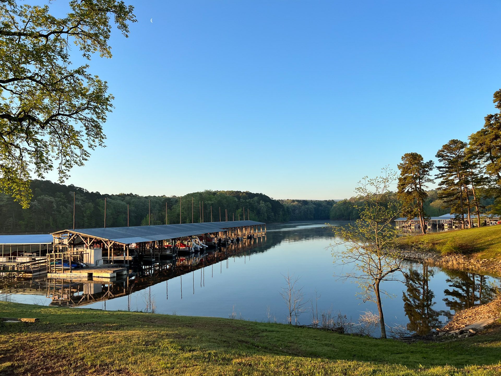 A large body of water with a lot of boats in it