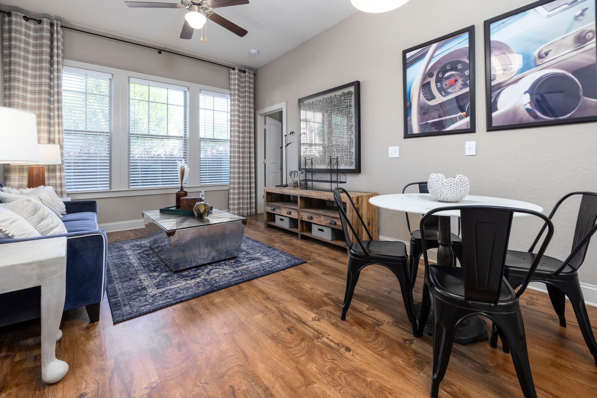 Living room at Silver Collection at The Park in Huntersville, NC.