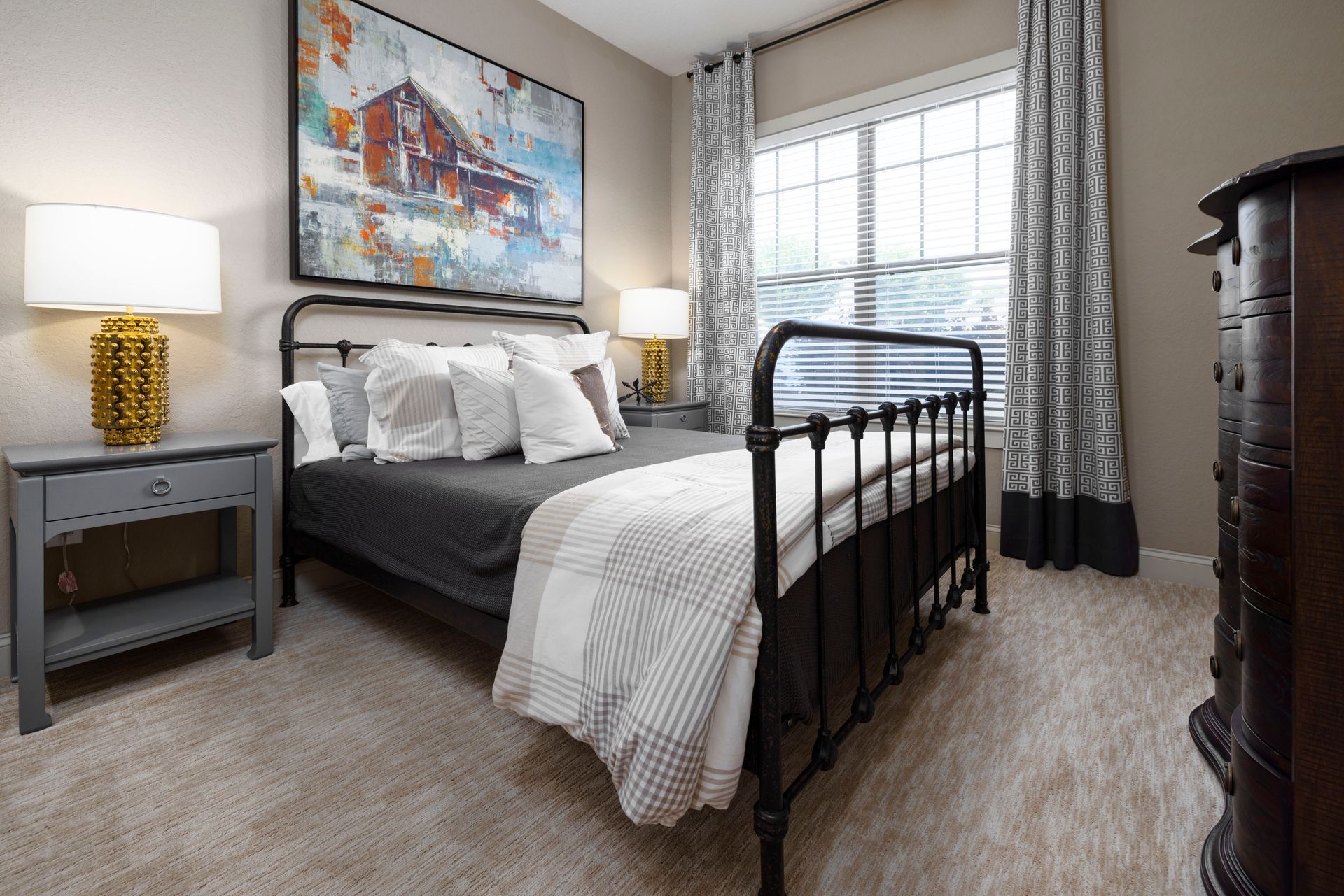 Bedroom at Silver Collection at The Park in Huntersville, NC.