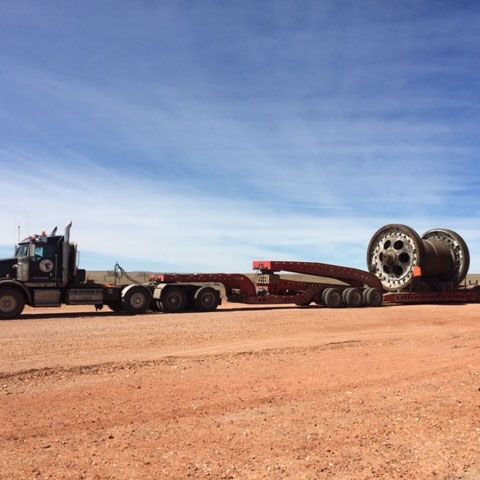 Truck with A Heavy Equipment — Gillette, WY — Black Hawk Crane & Rigging Inc