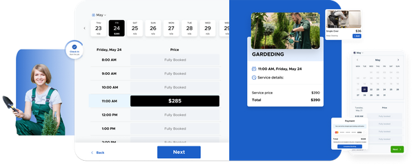 A laptop and a cell phone are sitting next to each other with Booking Engine.
