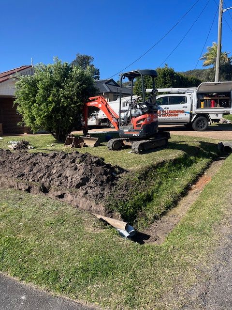 Work Being Done On Underground Pipes — BAS Plumbing & Drainage In Forresters Beach, NSW