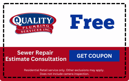A quality plumbing services inc coupon for free sewer repair estimate consultation