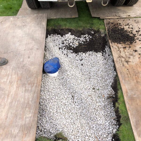trench backfilled with stone for sewer repair bloomingdale, IL