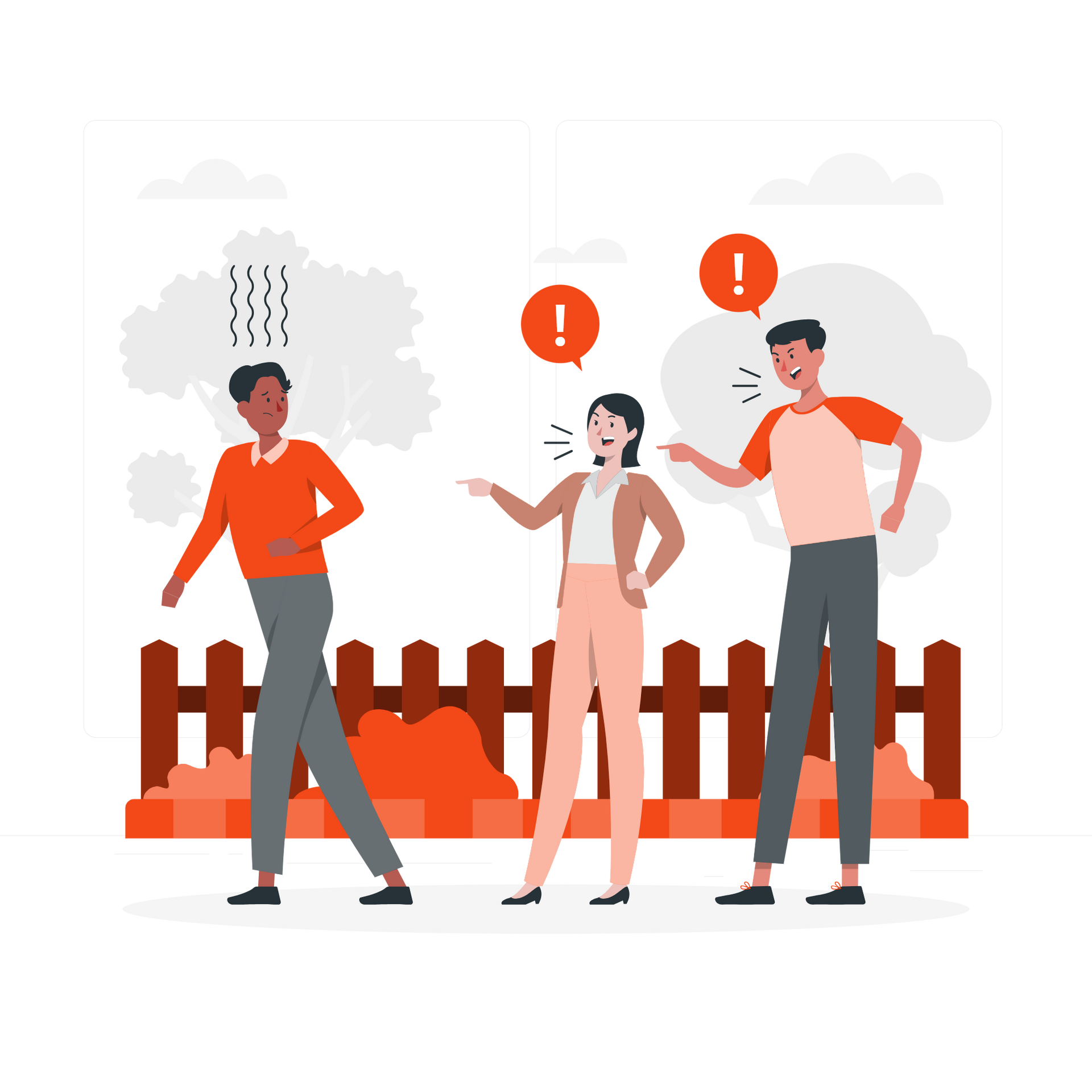 A group of people are standing next to each other in front of a fence.