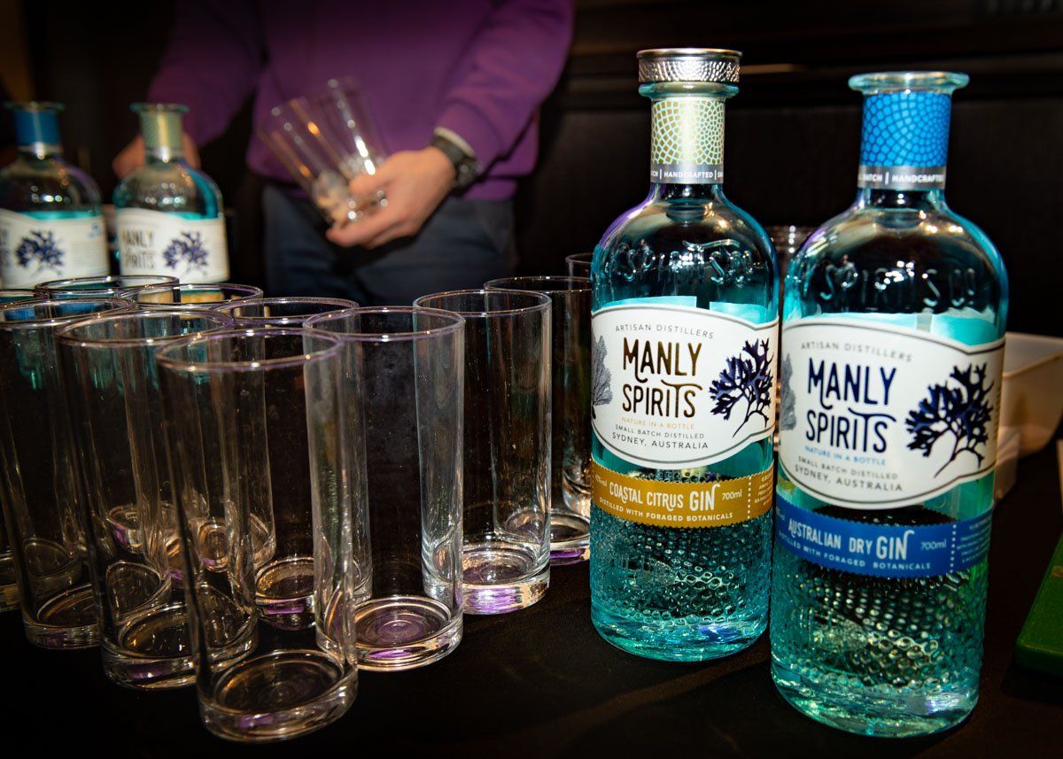 Pre show tastings from Manly Spirits Distilllery