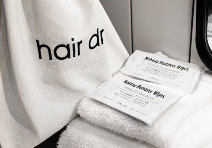 A white bag labeled 