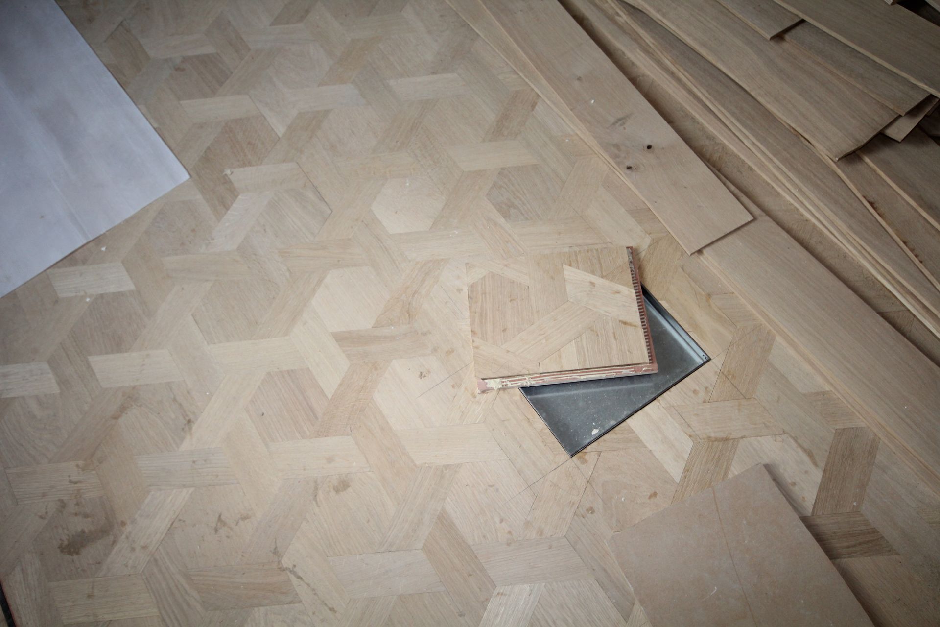 Preparing Bespoke Coloured Oil Flooring for the Prince of Qatar's residence in Mayfair