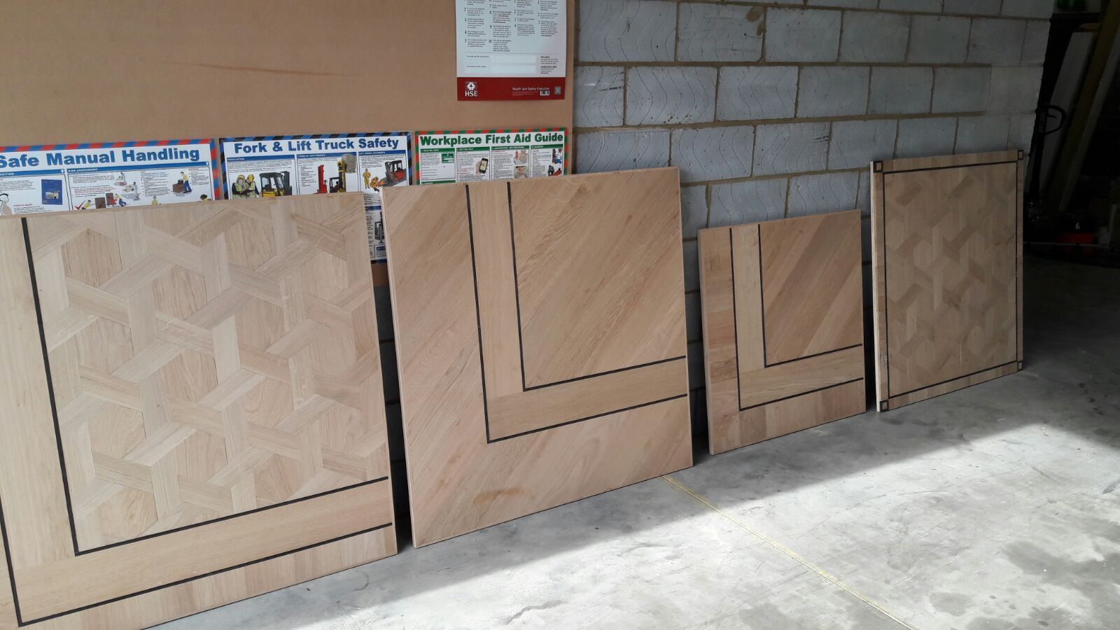 Multiple flooring samples for the Prince of Qatar's residence in Mayfair