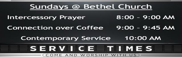 A sign that says sundays @ bethel church on it