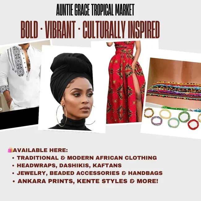 Auntie grace tropical market bold vibrant culturally inspired