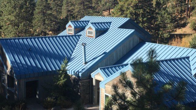 blue color metal roof