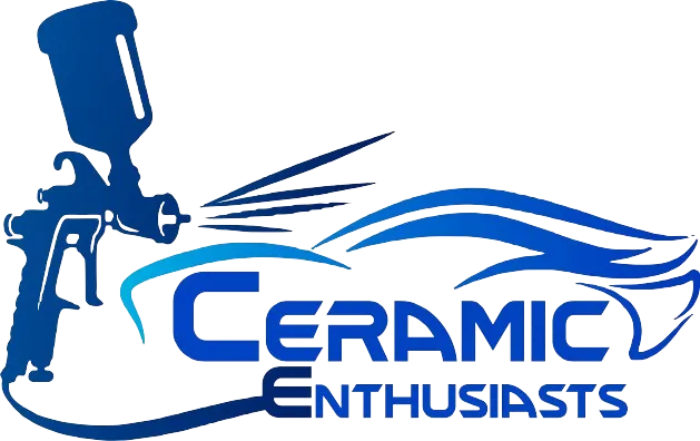 Blue logo: spray gun over a car outline, with "CERAMIC ENTHUSIASTS" text.