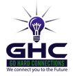 Logo: A blue lightbulb with rays, over "GHC" and "GO HARD CONNECTIONS." "We connect you to the Future" below.