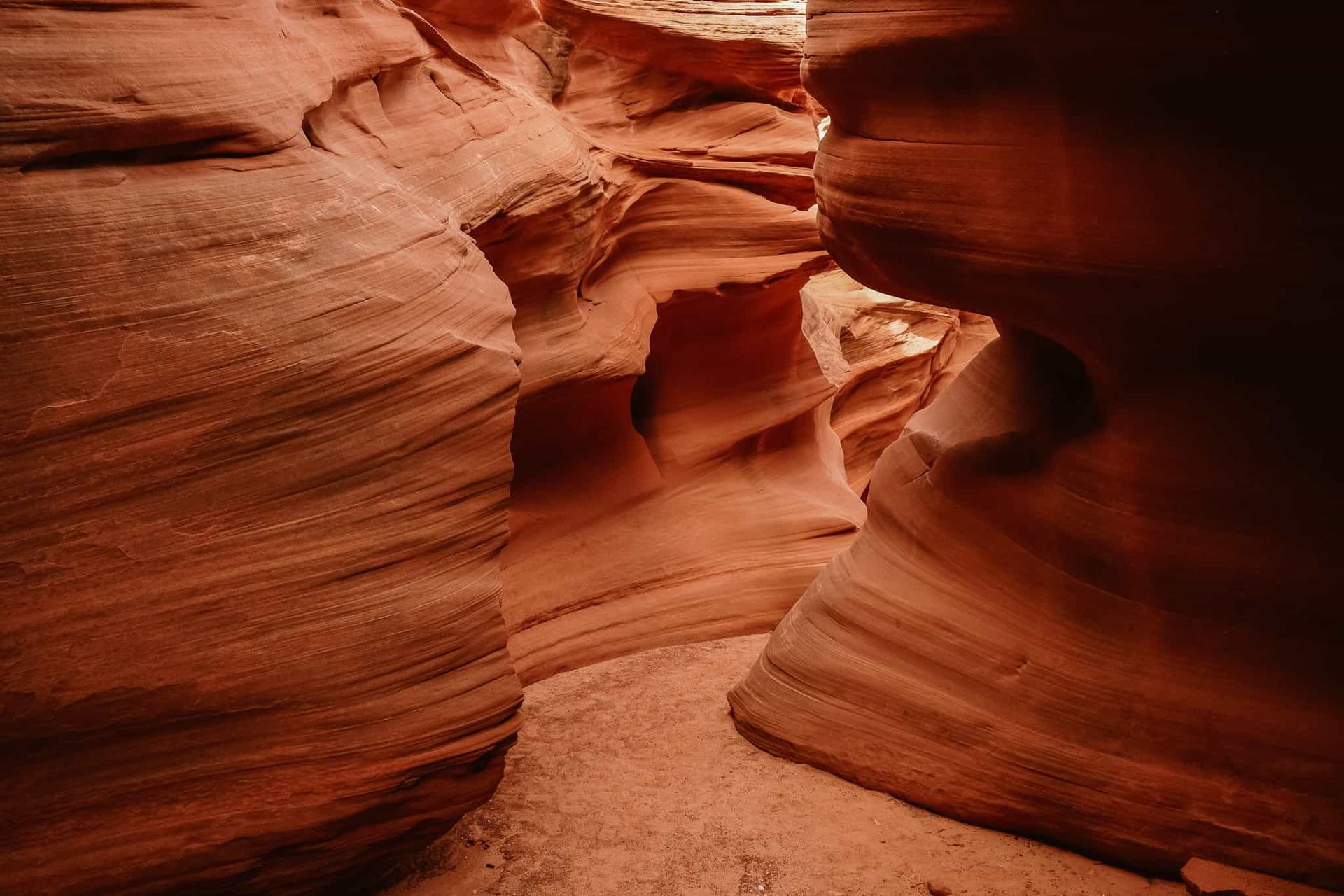 The incredible slot canyon of Waterhole Canyon near Page, Az