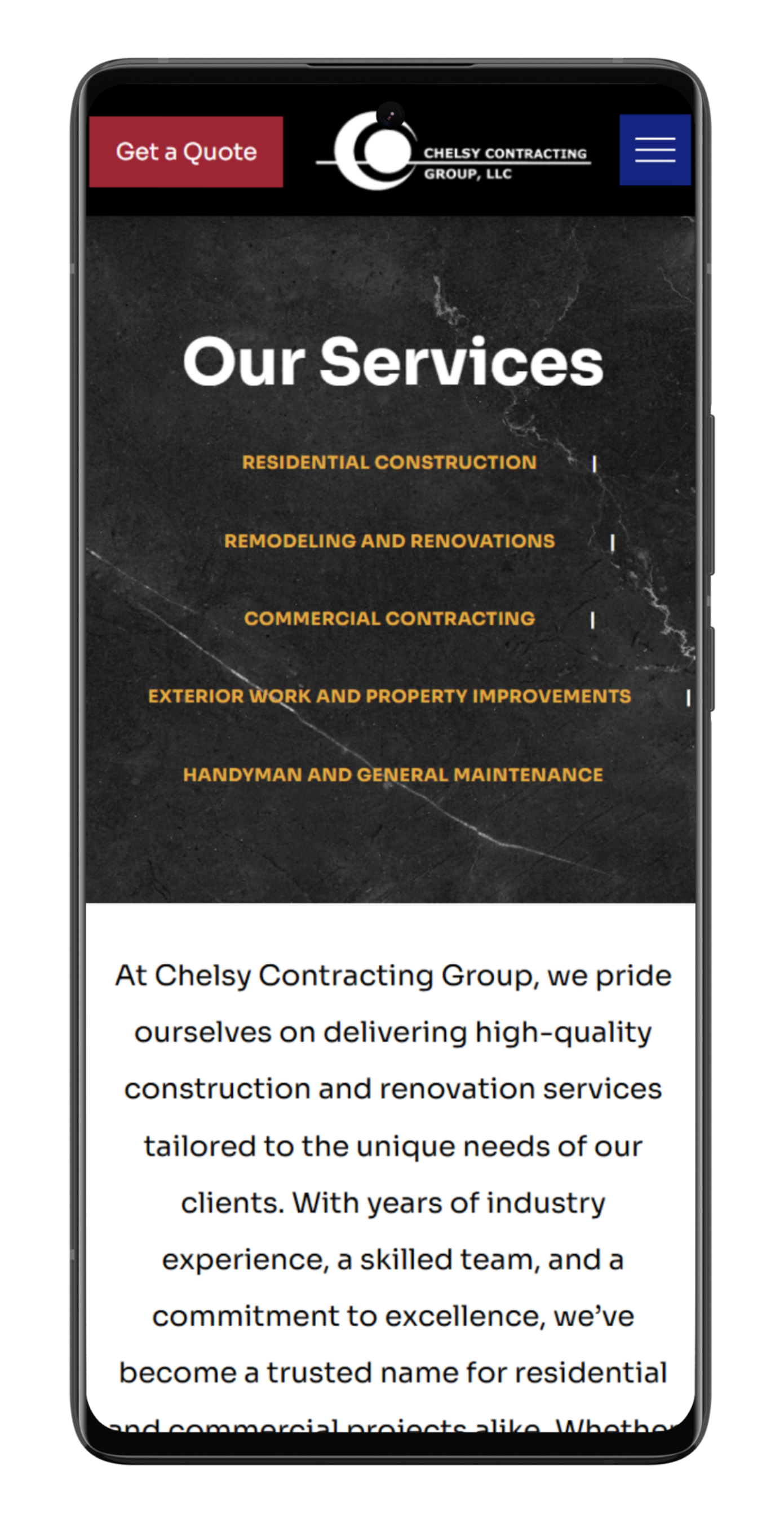 Mobile phone screen displaying 