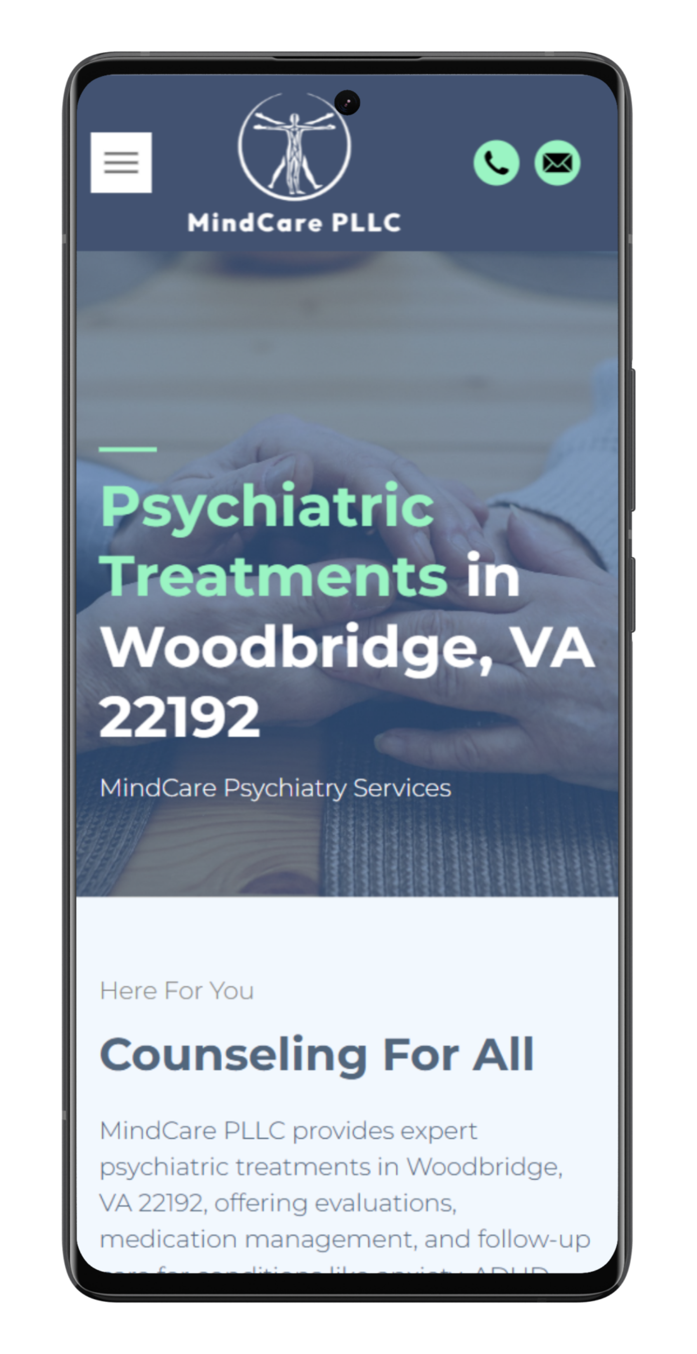Mobile phone screen displaying