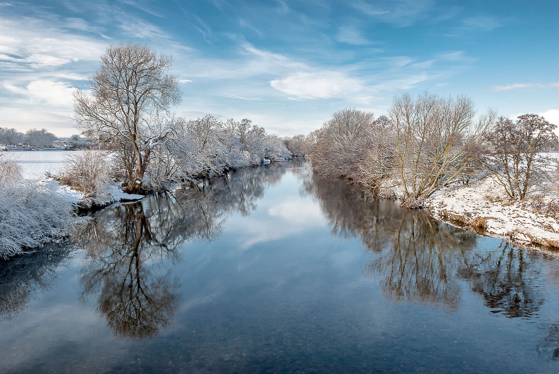River Ure reflections in snow