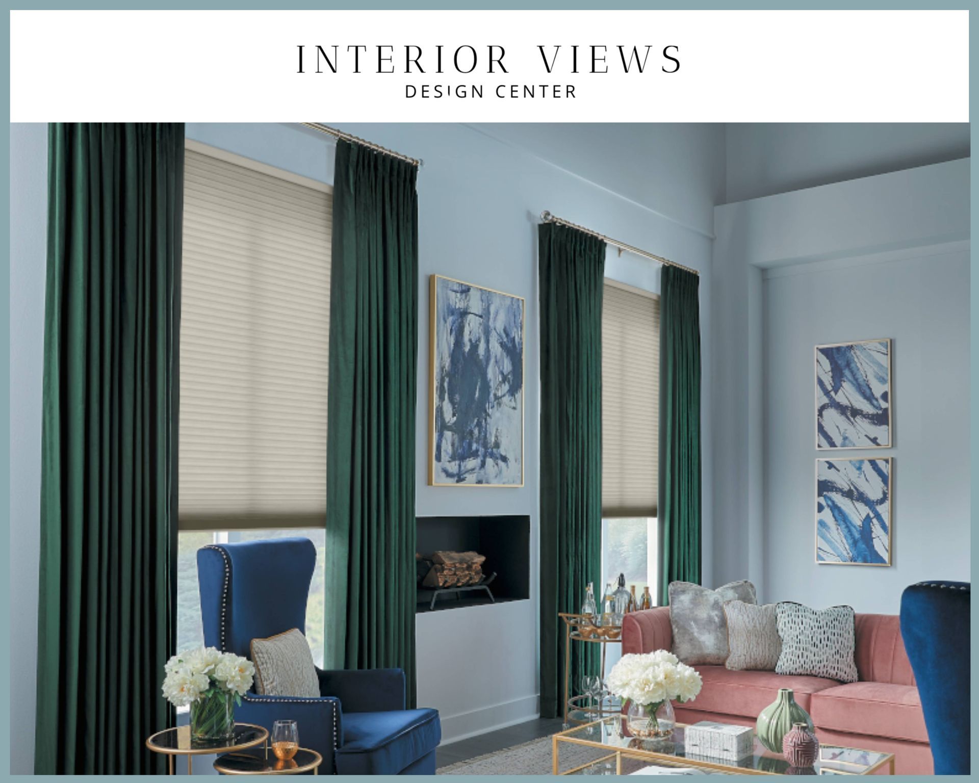 Hunter Douglas Duette® Cellular Shades with custom drapery near Manasquan, New Jersey (NJ)