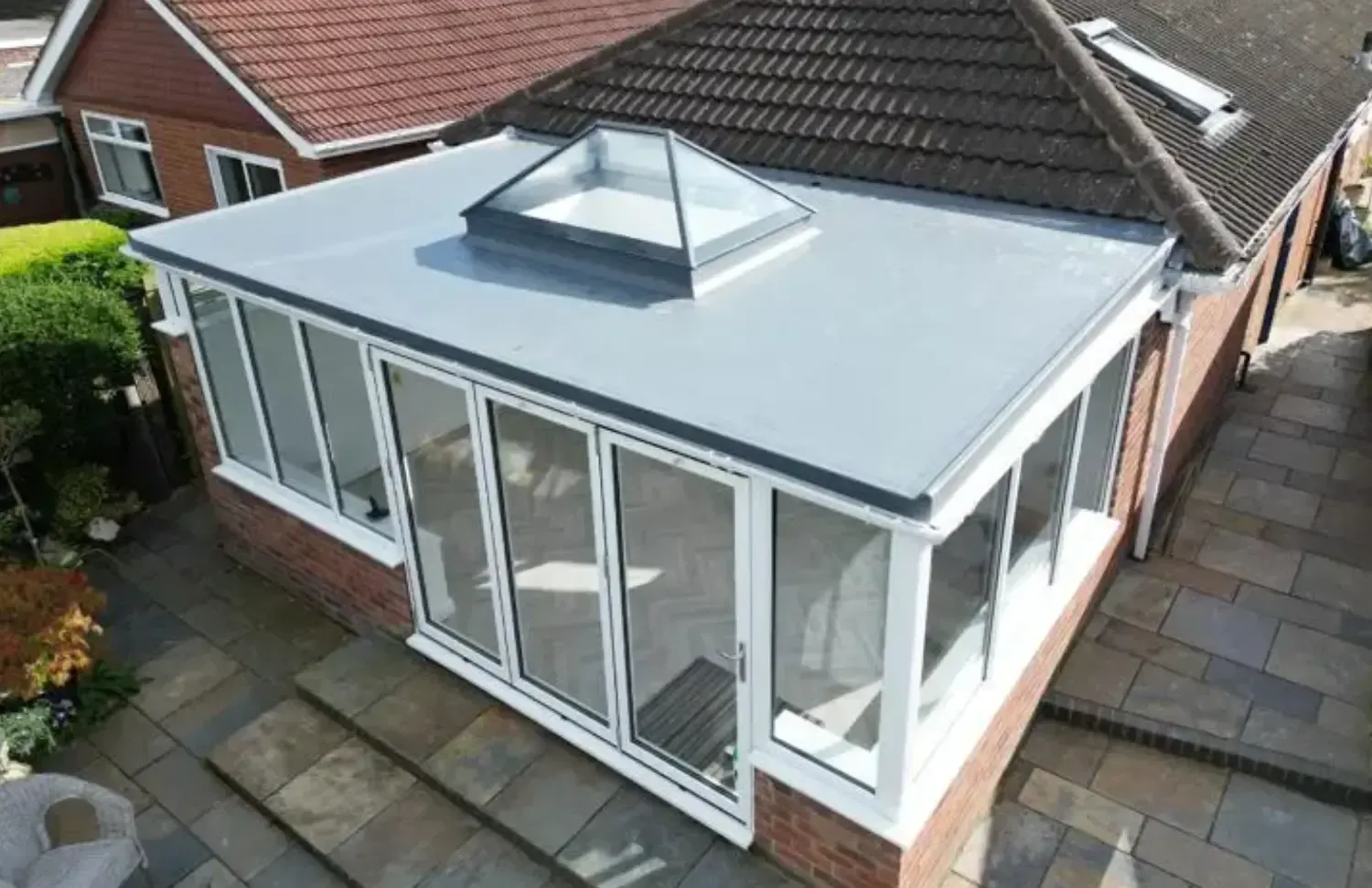 Glass reinforced plastic (GRP) replacement conservatory roof in Derby