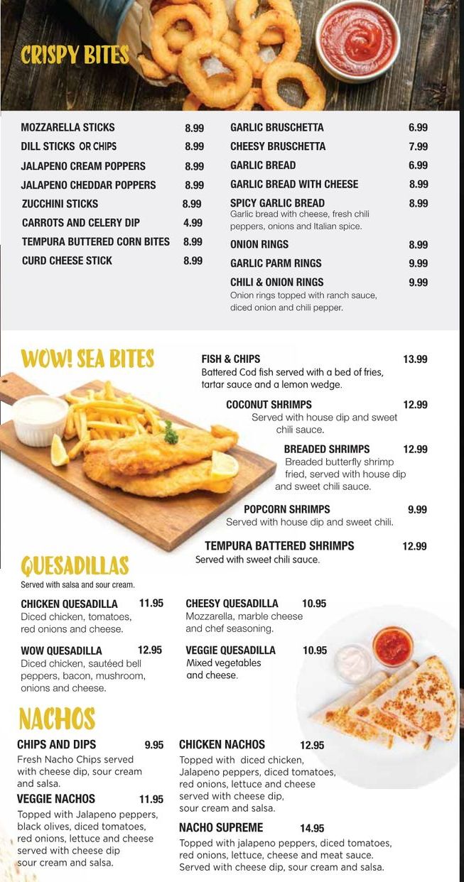 Menu Wow Wing House Cape Coral