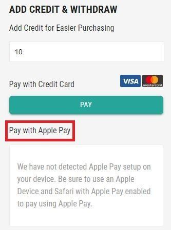 Apple Pay op Earth 2 (Earth2.io)