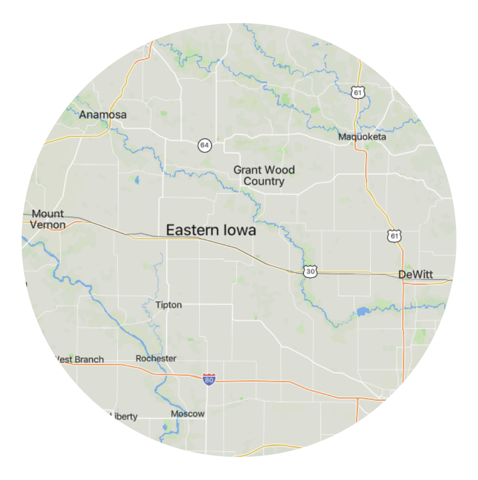 map of Eastern Iowa