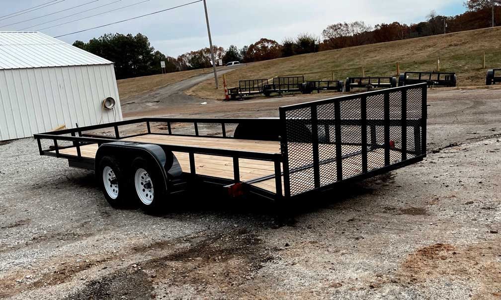 6'10 x 18' Utility Tandem Axle - with Brake and Angle Top Rail