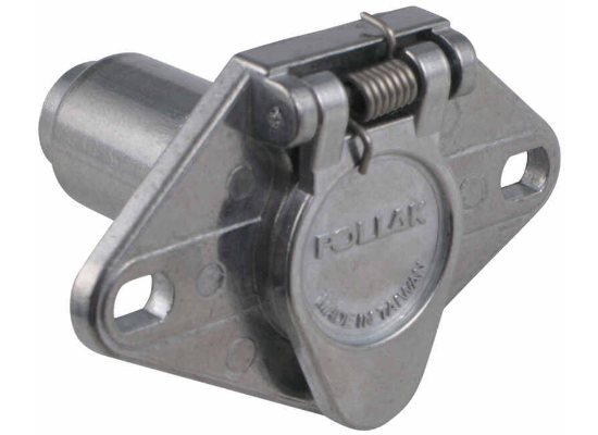 Pollak 6-Pole, Round Pin, Trailer Wiring Socket - Vehicle End