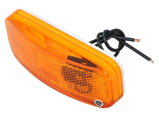 Trailer Clearance or Side Marker Light w/ Reflector - Incandescent - Rectangle - Amber Lens