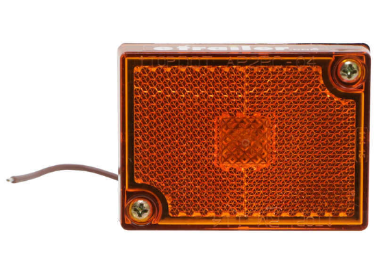 Peterson Clearance and Side Marker Light w/ Reflector - Incandescent - Rectangle - Amber Lens