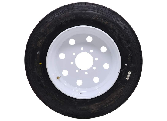 WHEEL AND TIRES:8 on 6-1/2 Wheel and tire WHITE
