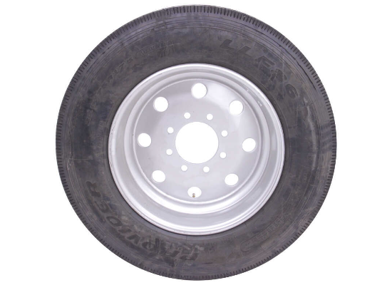 WHEEL AND TIRES:8 on 6-1/2 Wheel and tire SILVER