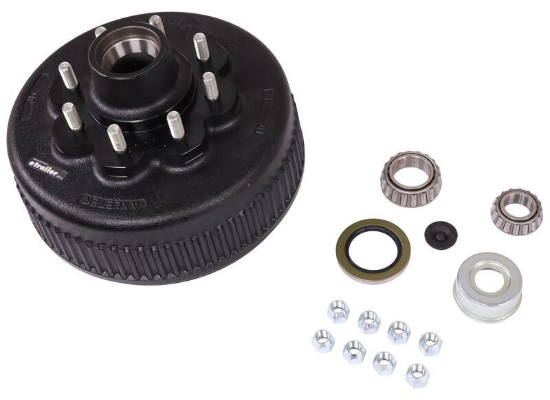 Easy Grease Trailer Hub and Drum Assembly for 8K Axles - 12-1/4
