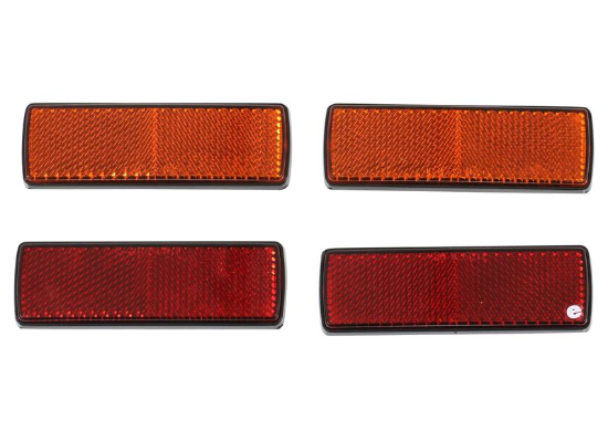 Thinline Trailer Reflectors - Adhesive Backing - Screw Mount - Rectangle - Red