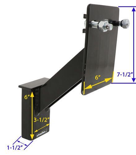 Brophy Trailer Stake Pocket Spare Tire Carrier - Black Powder Coat