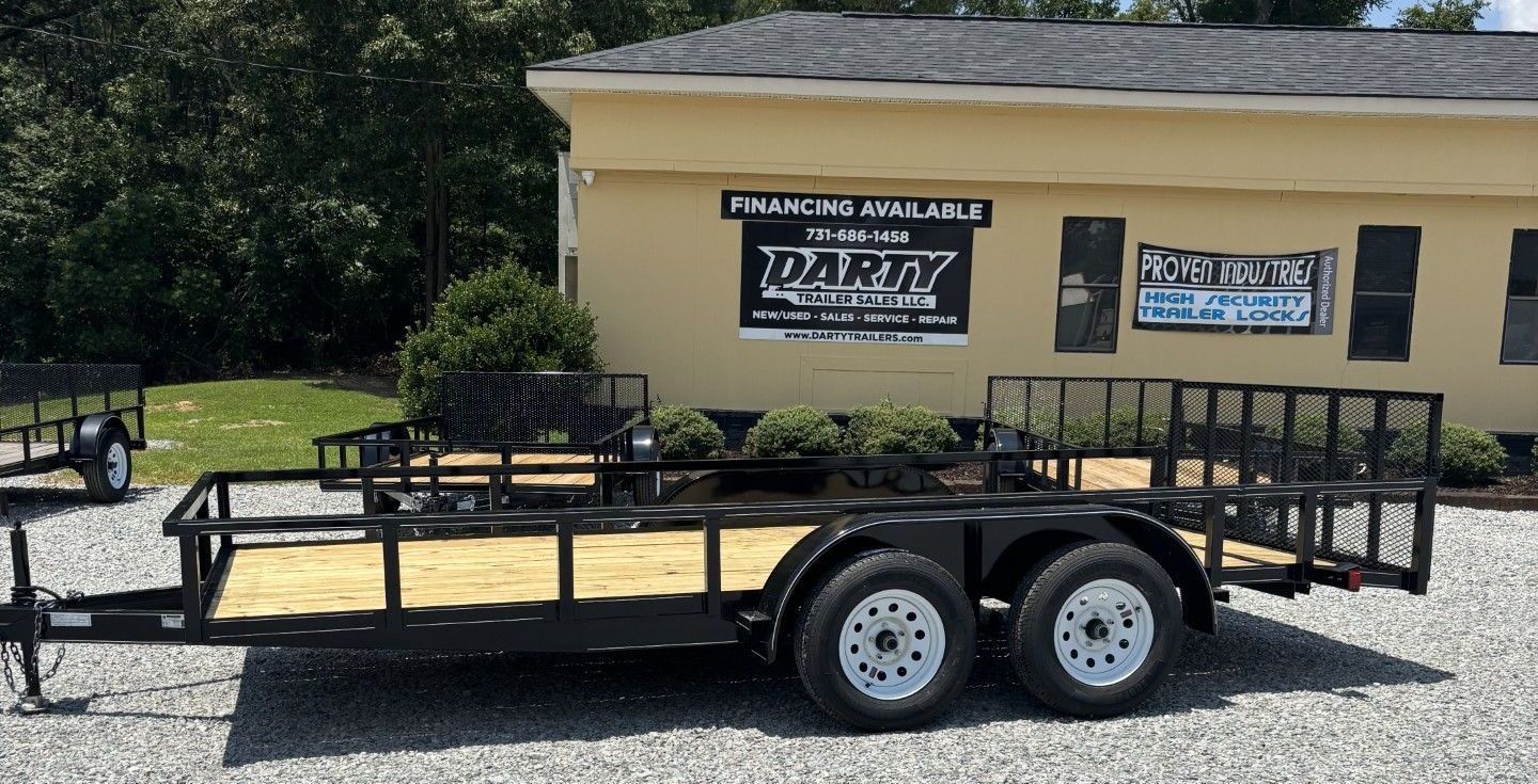 6'10 x 16' Utility Tandem Axle - with Brake and Tube Top Rail