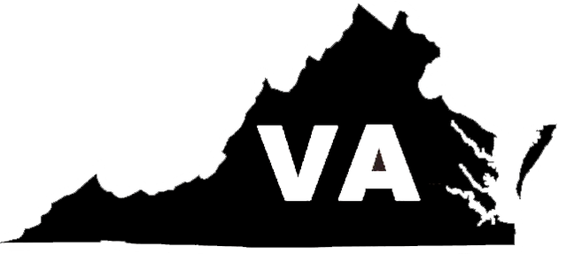 Black silhouette of Virginia with