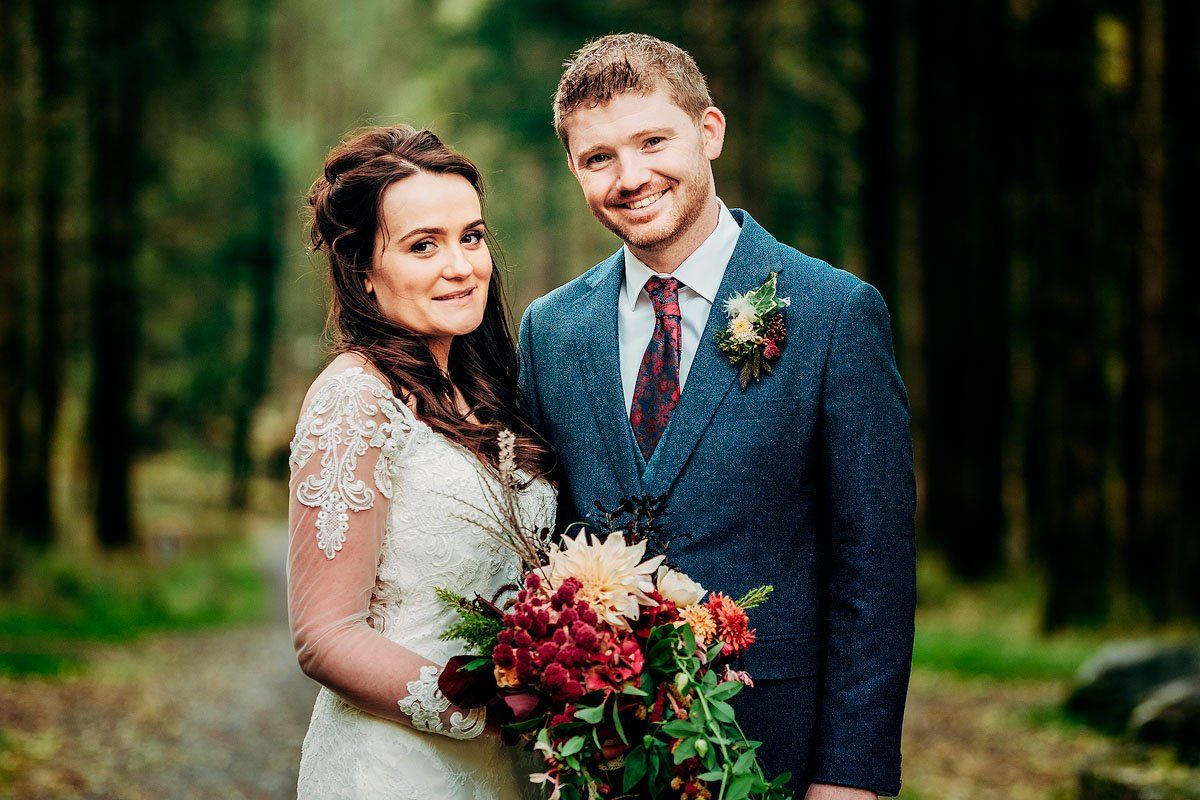 wedding couple at Gougane Barra Hotel