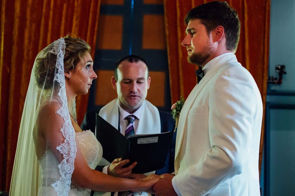 Ballinacurra House bride and groom exchanging vows 