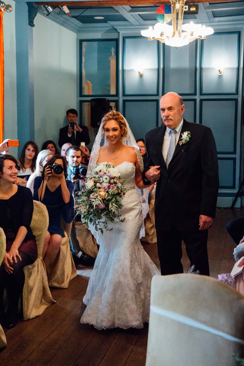 Ballinacurra House bride walking down the aisle with father 