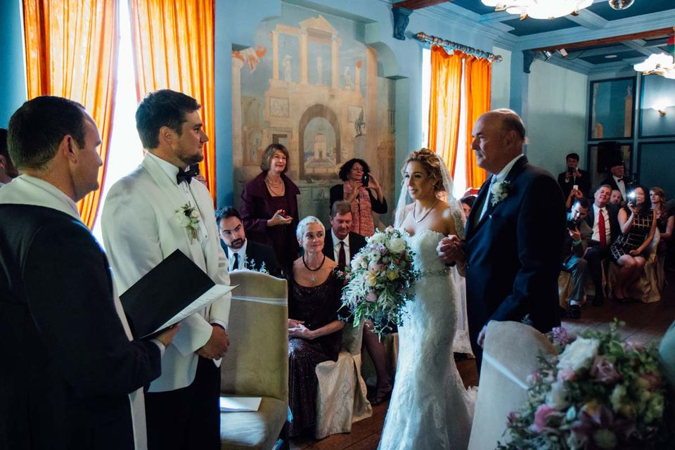 Ballinacurra House groom seeing bride for the first time