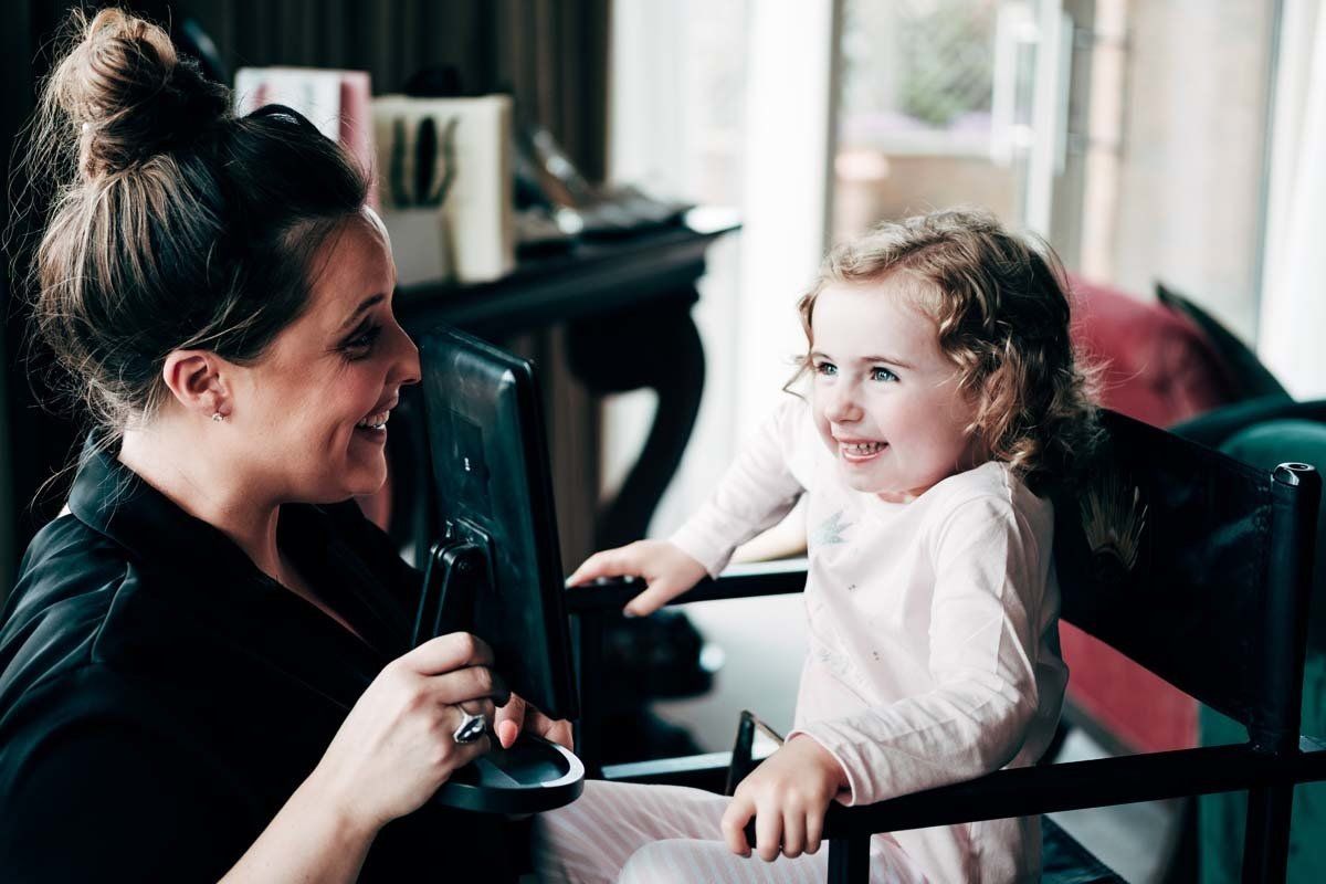 wedding flower girl getting ready at Fota Island Resort hotel