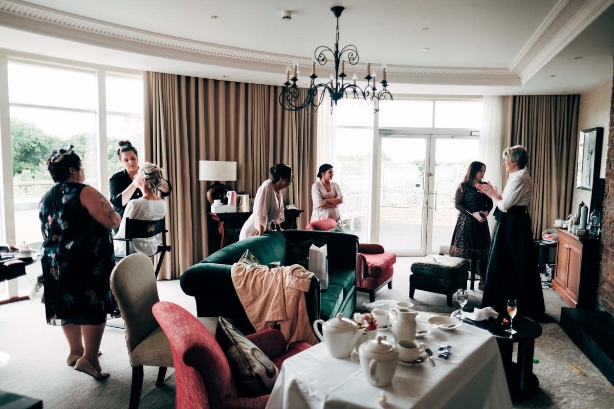 wedding bridal party getting ready at Fota Island Resort