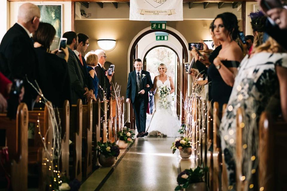 Bride walking down the aisle 