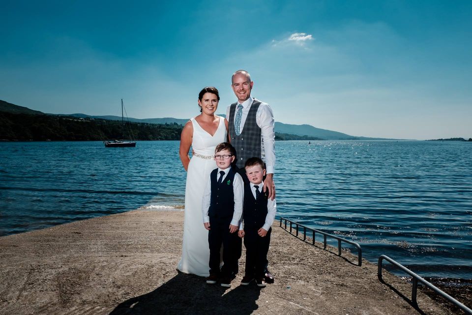 Family wedding photo at Kenmare Bay