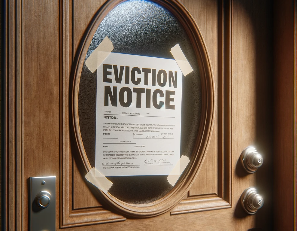 Eviction Notice taped to front door